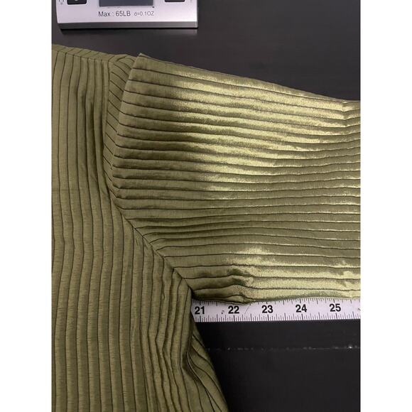 IC by Connie K Jacket Womens Medium Olive Green Pleated Asymmetric Floral READ - Picture 4 of 6
